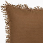 Almofada KULURI 45x45 Algodão 2 Tons Bege e Castanho com Franja