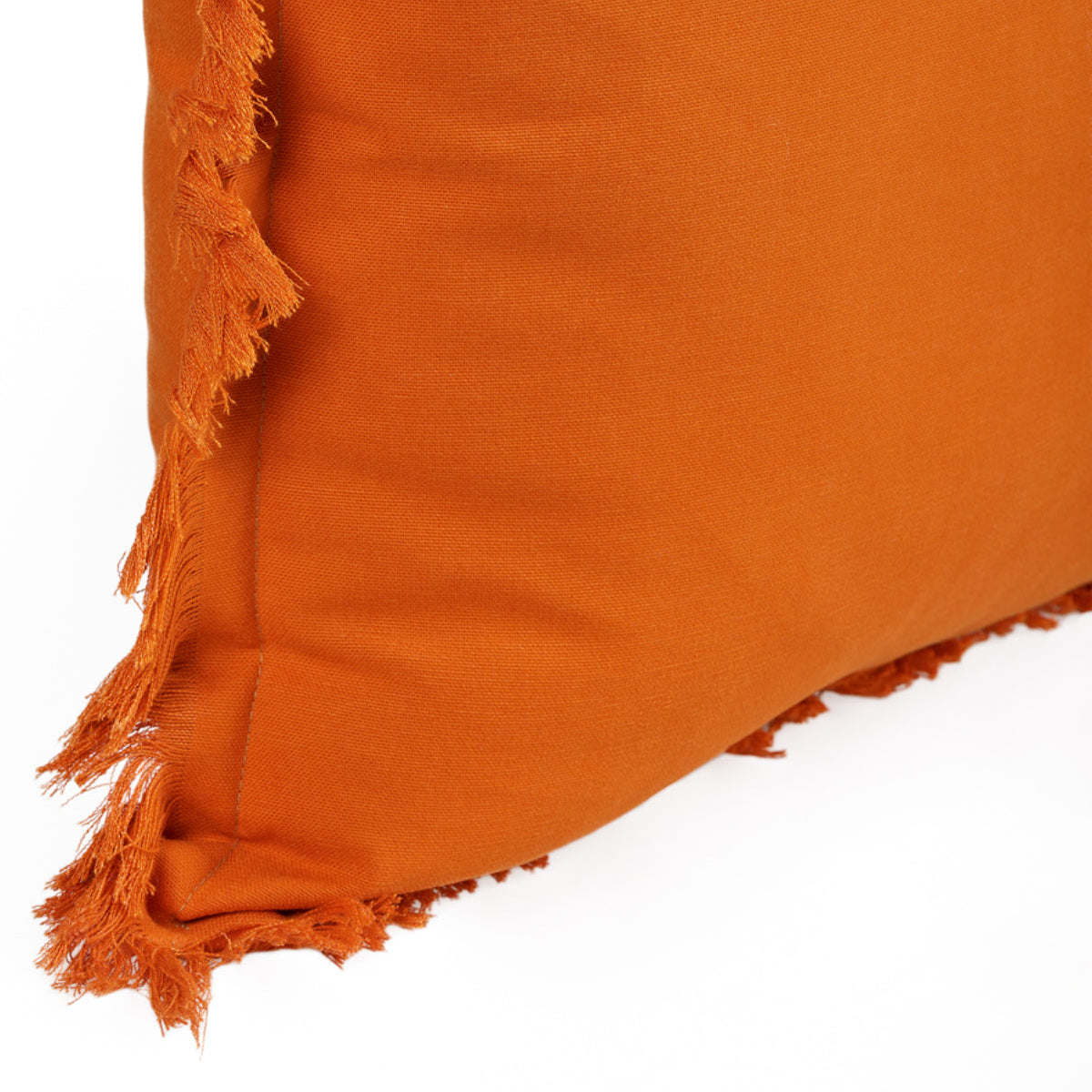 Almofada KULURI 45x45 Algodão Laranja com Franja