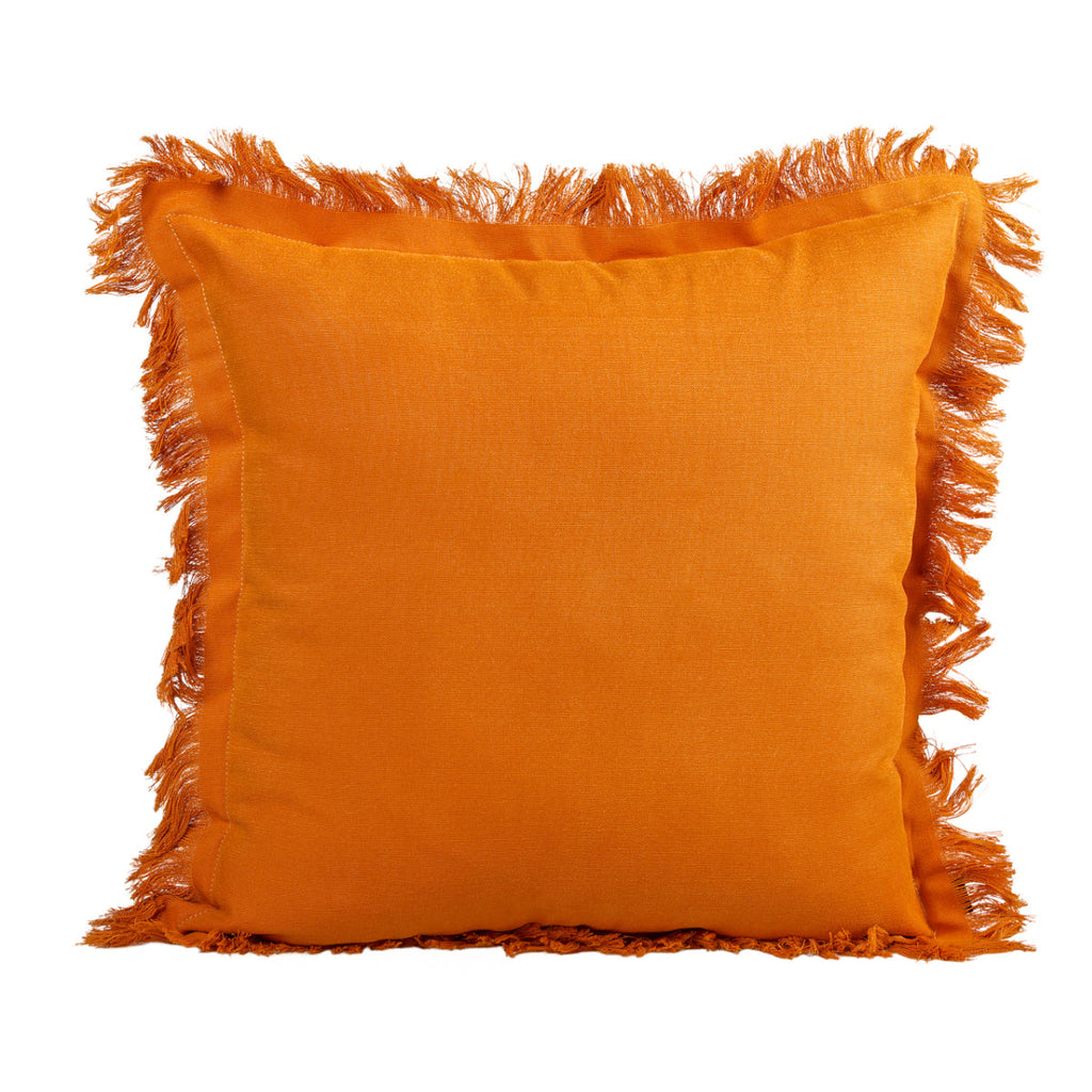 KULURI 45x45 Orange Cotton Cushion with Fringe | ❤️ @casaparanos