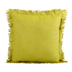 Almofada KULURI 45x45 Algodão Verde Mostarda com Franja