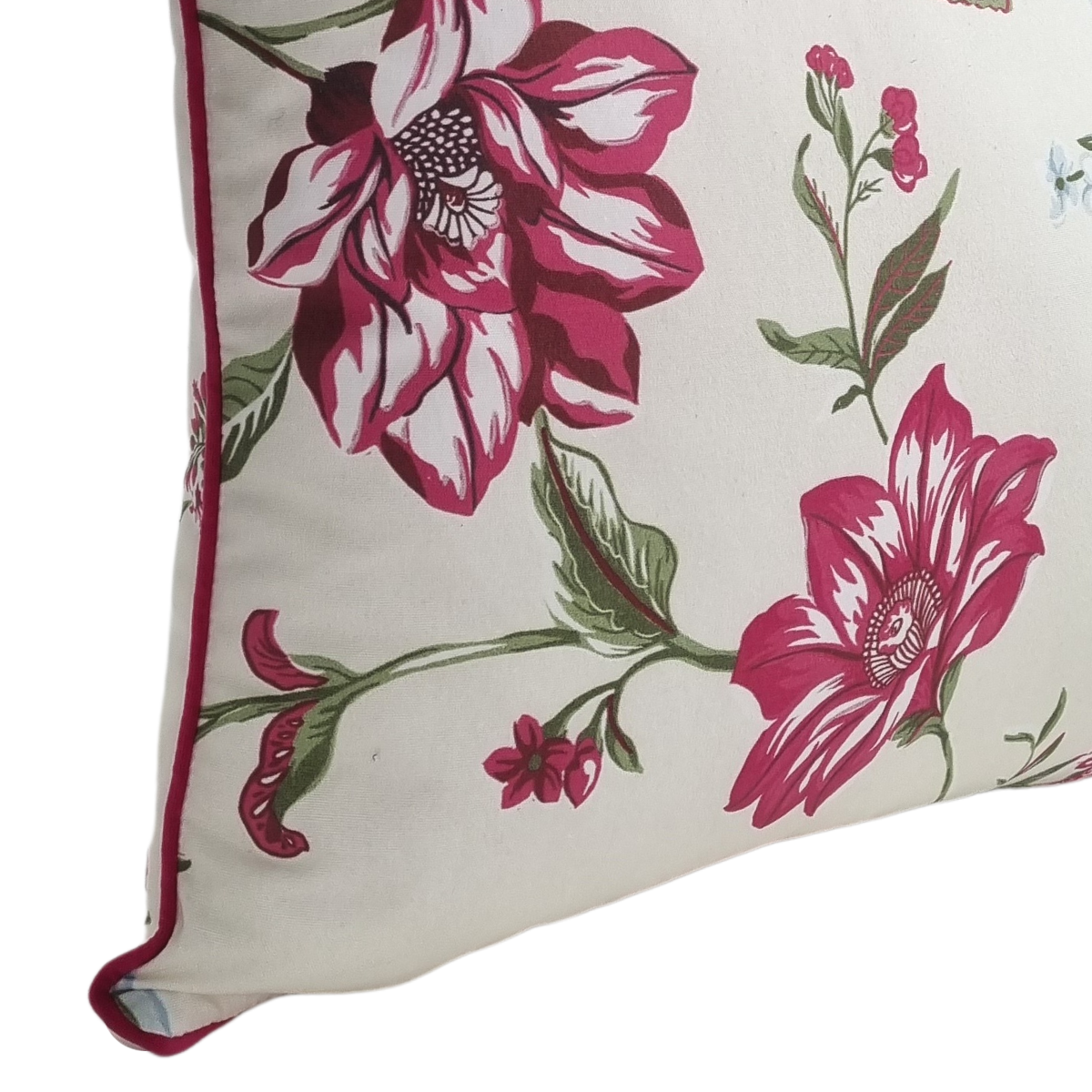 Almofada FJURI 45x45 Flores Rosa com vivo Rosa