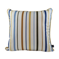 Almofada KULURI 45x45 Riscas Amarelo Azul e Castanho com vivo Amarelo