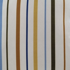 Almofada KULURI 45x45 Riscas Amarelo Azul e Castanho com vivo Amarelo