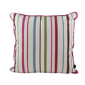 Almofada KULURI 45x45 Riscas Rosa Verde e Azul com vivo Rosa