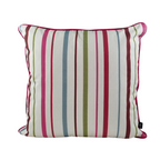 Almofada KULURI 45x45 Riscas Rosa Verde e Azul com vivo Rosa