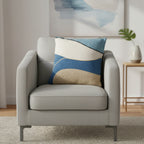 Almofada KULURI 45x45 estilo linho efeito ondulado com tons de Azul e Bege