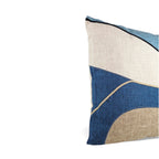 Almofada KULURI 45x45 estilo linho efeito ondulado com tons de Azul e Bege