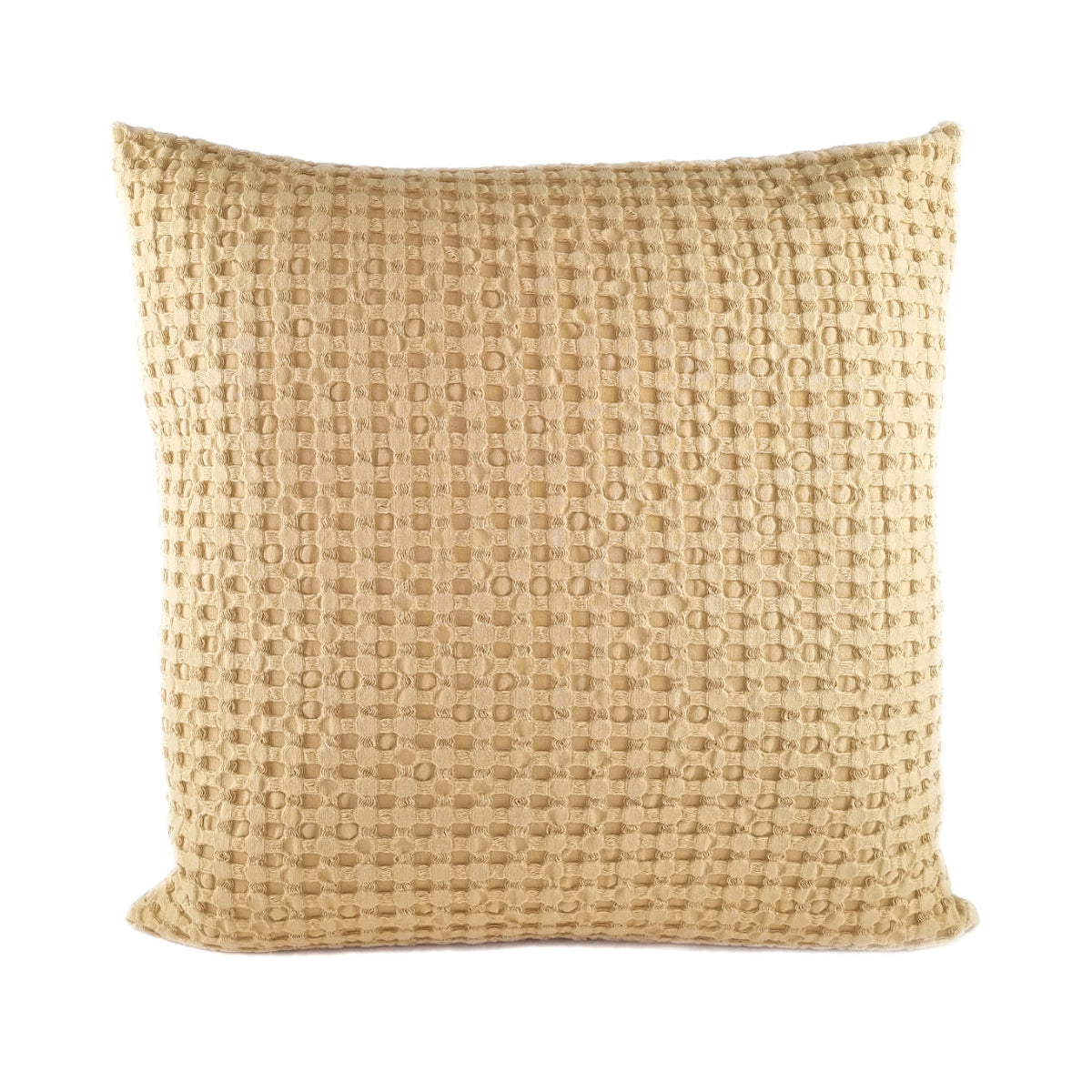 Almofada KULURI 50x50 Algodão Amarelo Mostarda com favos