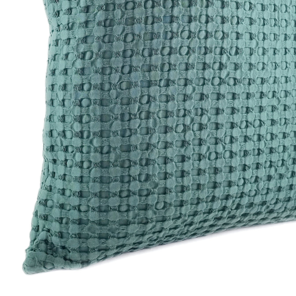 KULURI 50x50 Green Cotton Cushion with Honeycomb