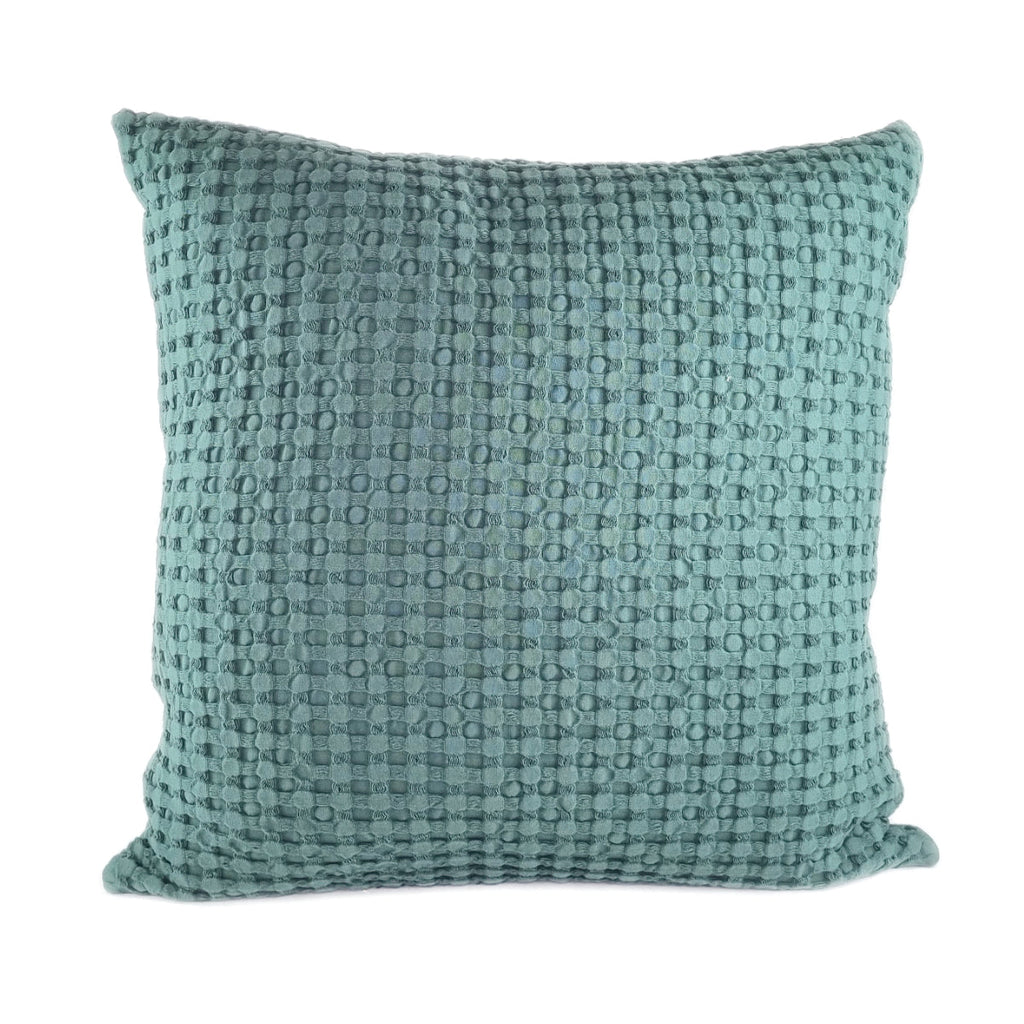 KULURI 50x50 Green Cotton Cushion with Honeycomb