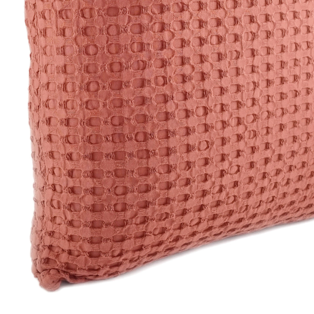 KULURI Cushion 50x50 Cotton Red Terracotta with honeycomb