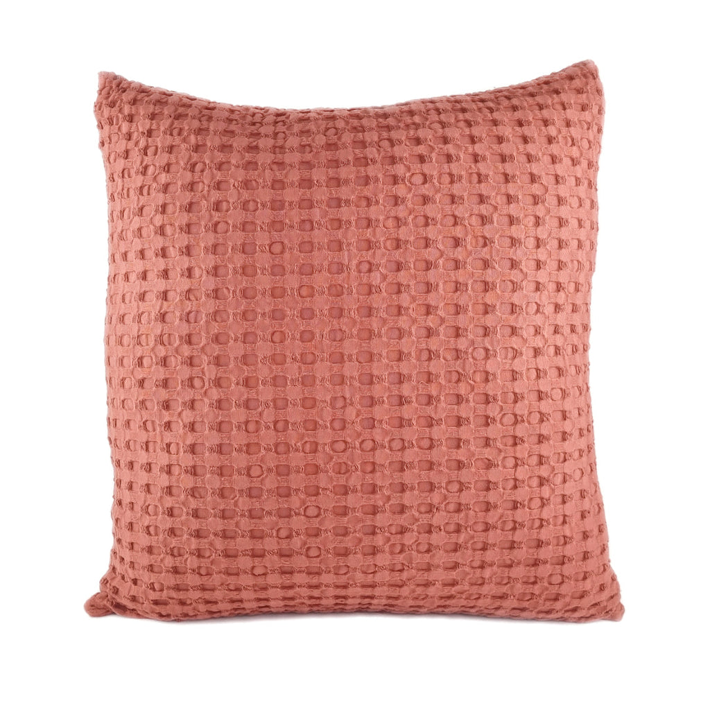 KULURI Cushion 50x50 Cotton Red Terracotta with honeycomb