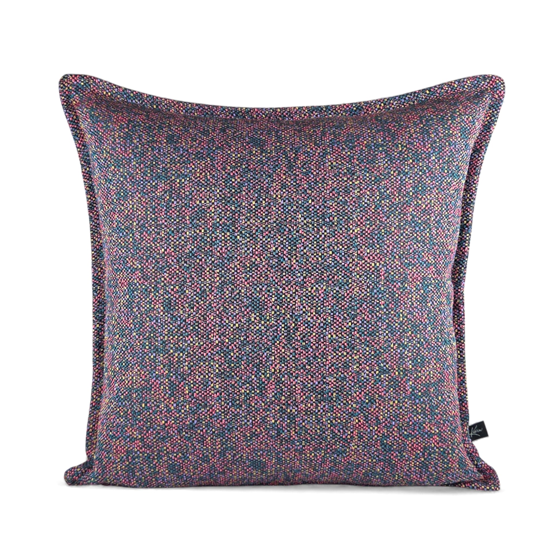 Almofada KULURI 50x50 em tons de Roxo com padrão colorido e paleta