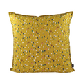 Almofada MUDELL 45x45 Algodão Amarelo Mostarda com folhas coloridas
