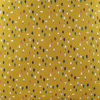 Almofada MUDELL 45x45 Algodão Amarelo Mostarda com folhas coloridas