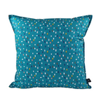 Cushion MUDELL 45x45 Cotton Blue Green with colorful leaves