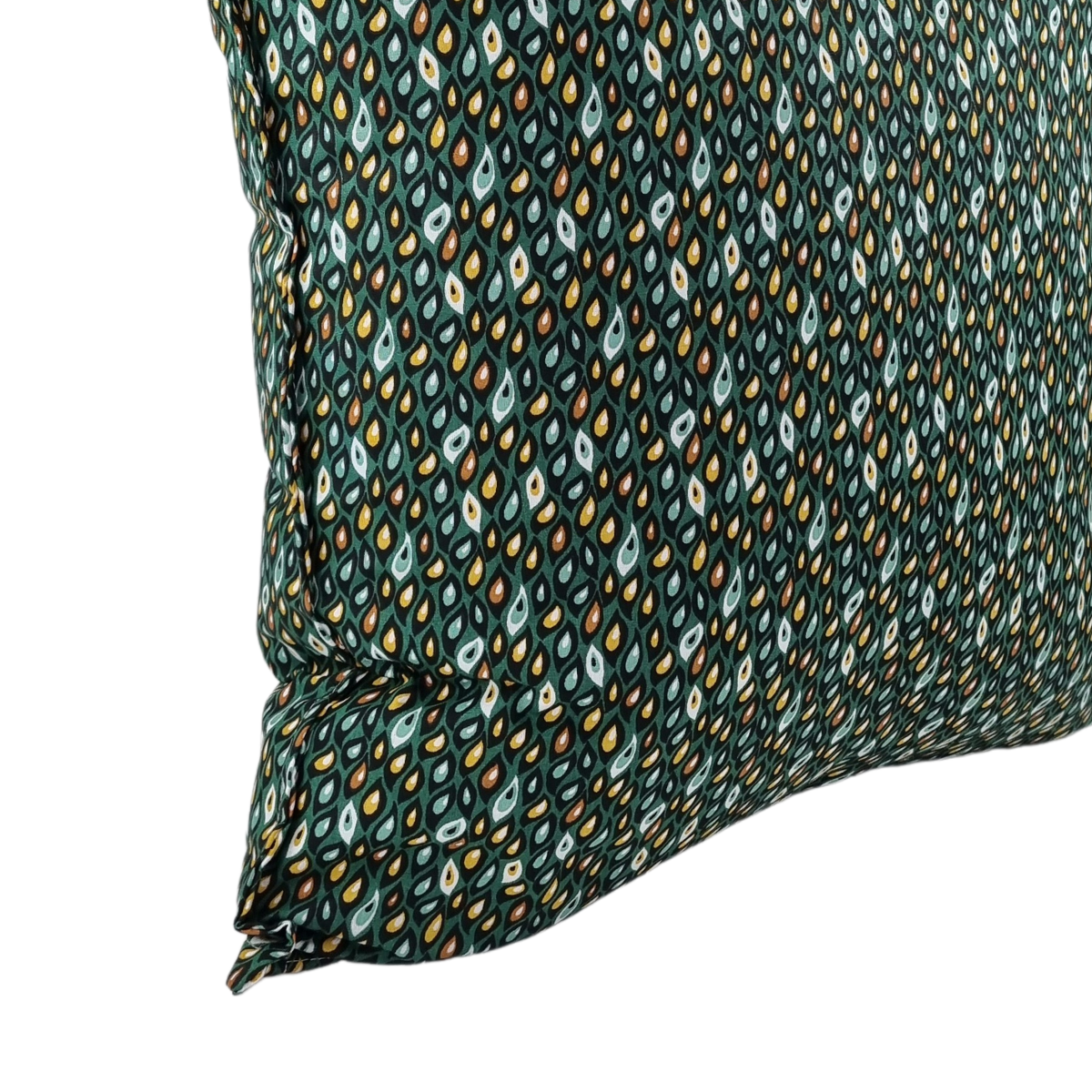 Almofada MUDELL 45x45 Algodão Verde escuro com pingos coloridos