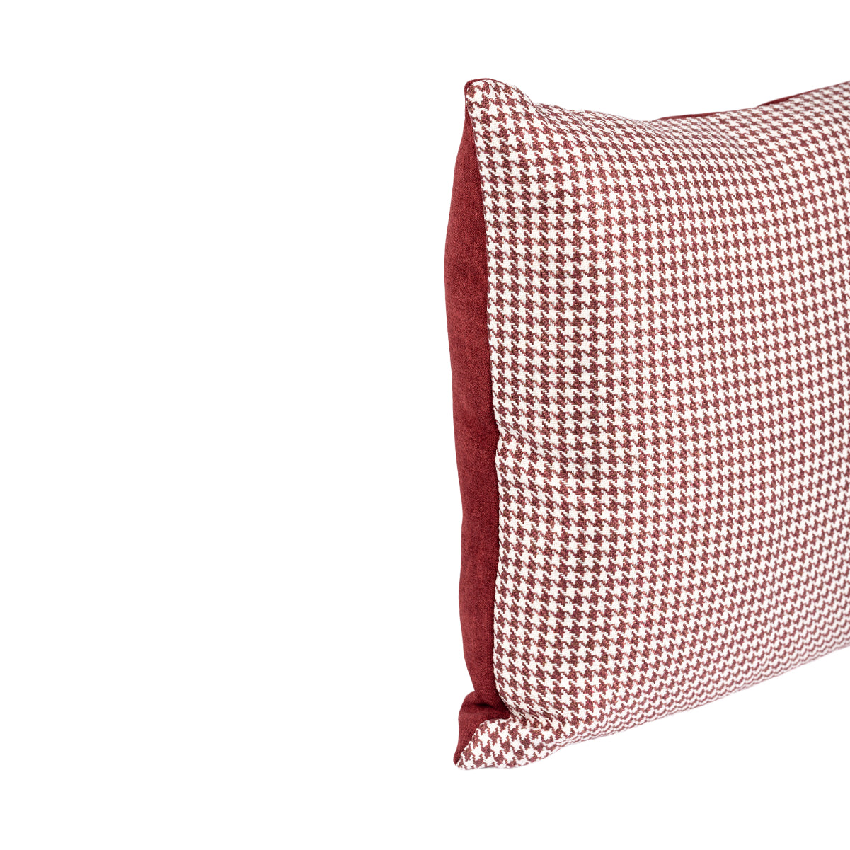 Almofada MUDELL 45x45 Bordeaux Pied Poule com Verso Veludo