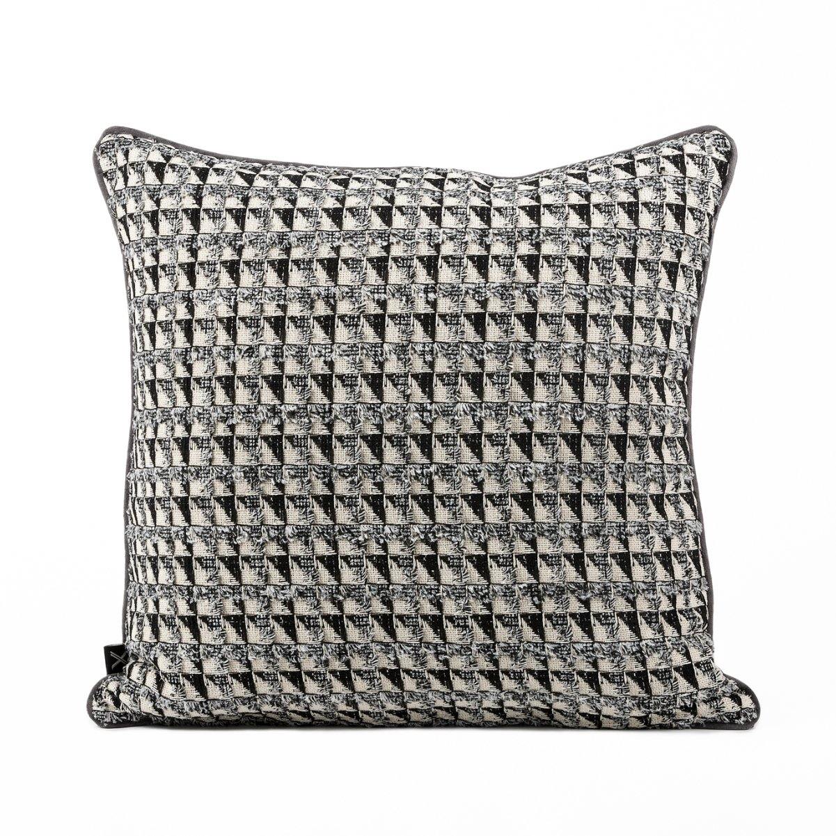 Almofada MUDELL 45x45 Natural Preto Cinza - KUXIN // Home Fashion