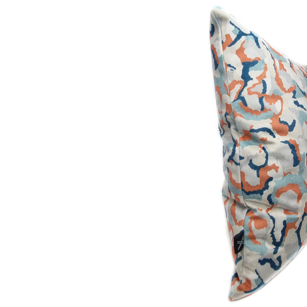 Almofada MUDELL 45x45 Padrão Azul e Laranja