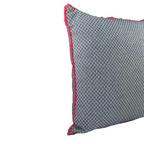 Cushion MUDELL 50x50 Blue Pattern with Pink Fringe