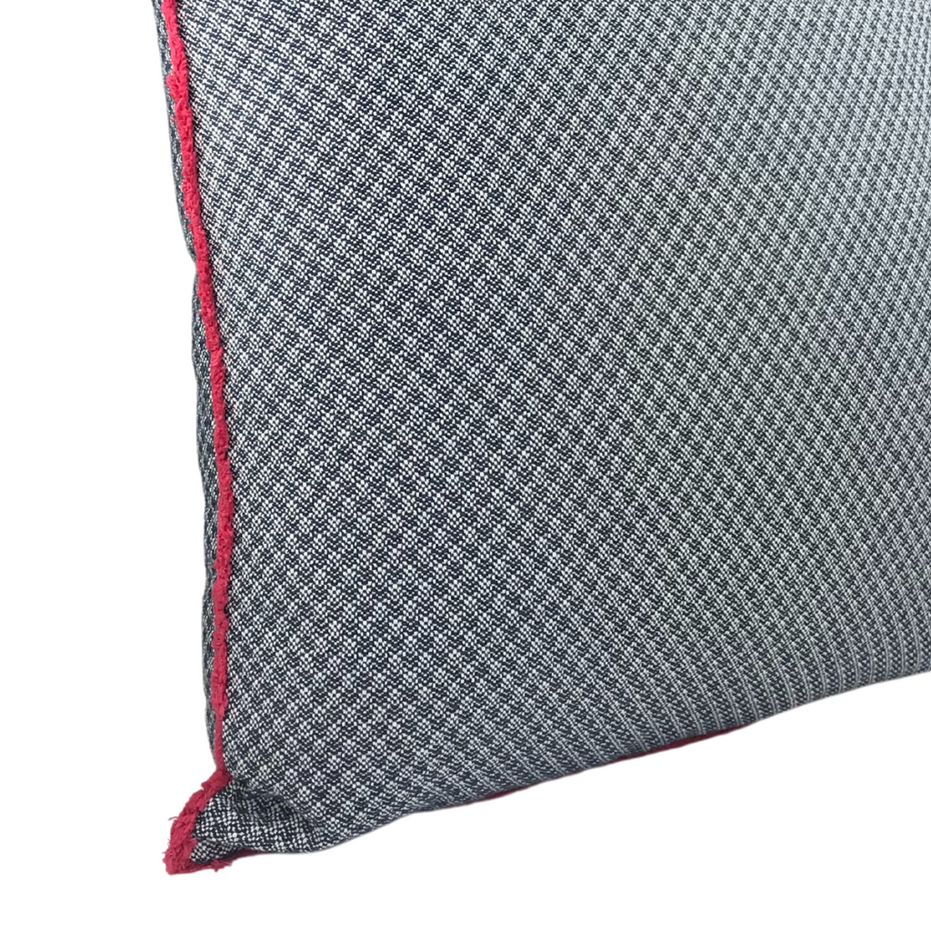 MUDELL 50x50 Cushion Blue Pattern with Pink Fringe