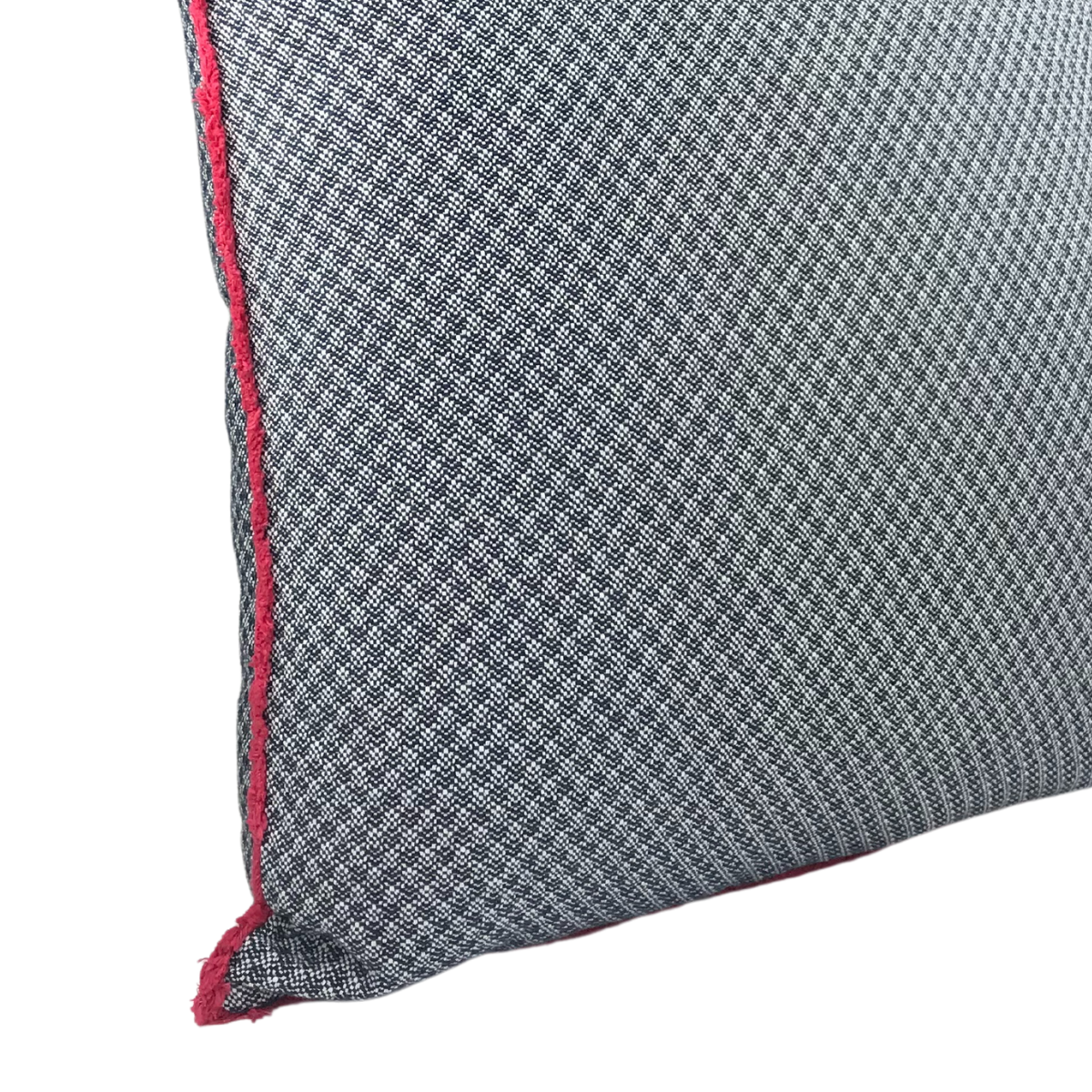 Almofada MUDELL 50x50 Padrão Azul com Franja Rosa