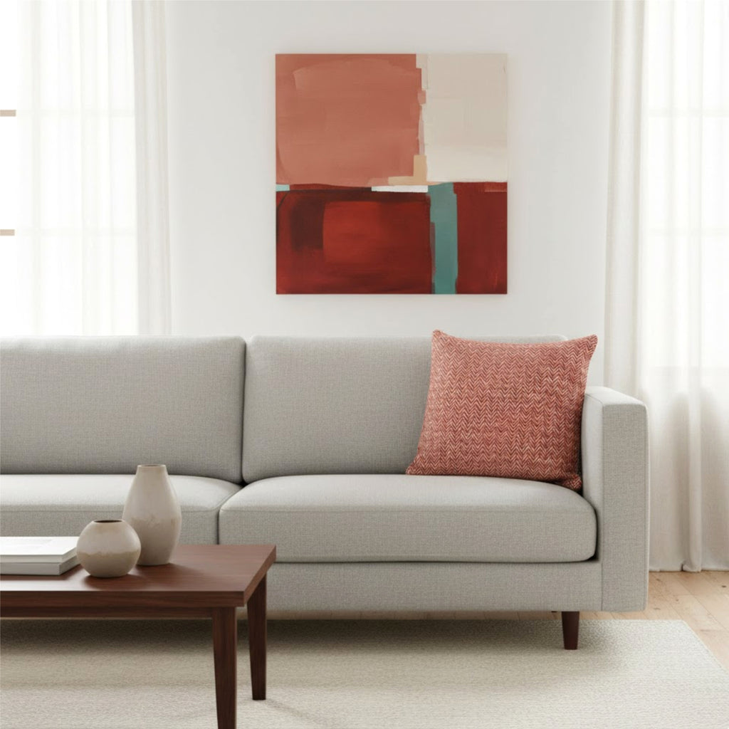 Almofada MUDELL 50x50 em tecido em espinha Vermelho