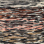 Cushion NOKKLI 50x50 with Horizontal Pattern in Black, Brown and Pink