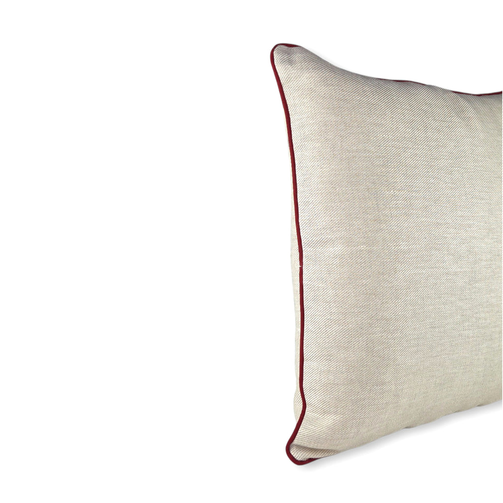 Almofada DINJA 50x50 Linho com vivo Vermelho Bordeuax