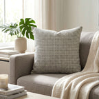 Cushion KULURI 50x50 in shades of Green and palette