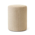 Pouf MUDELL Round 40x35 pouf in beige herringbone fabric