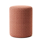 Pouf MUDELL 40x35 Round in herringbone fabric red