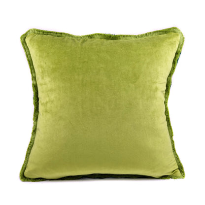 Cushion BELLUS 45x45 Velvet 2 Tones of Green with Fringe