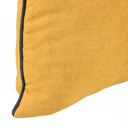 Cushion BELLUS 45x45 Velvet Yellow Mustard with Black Cord