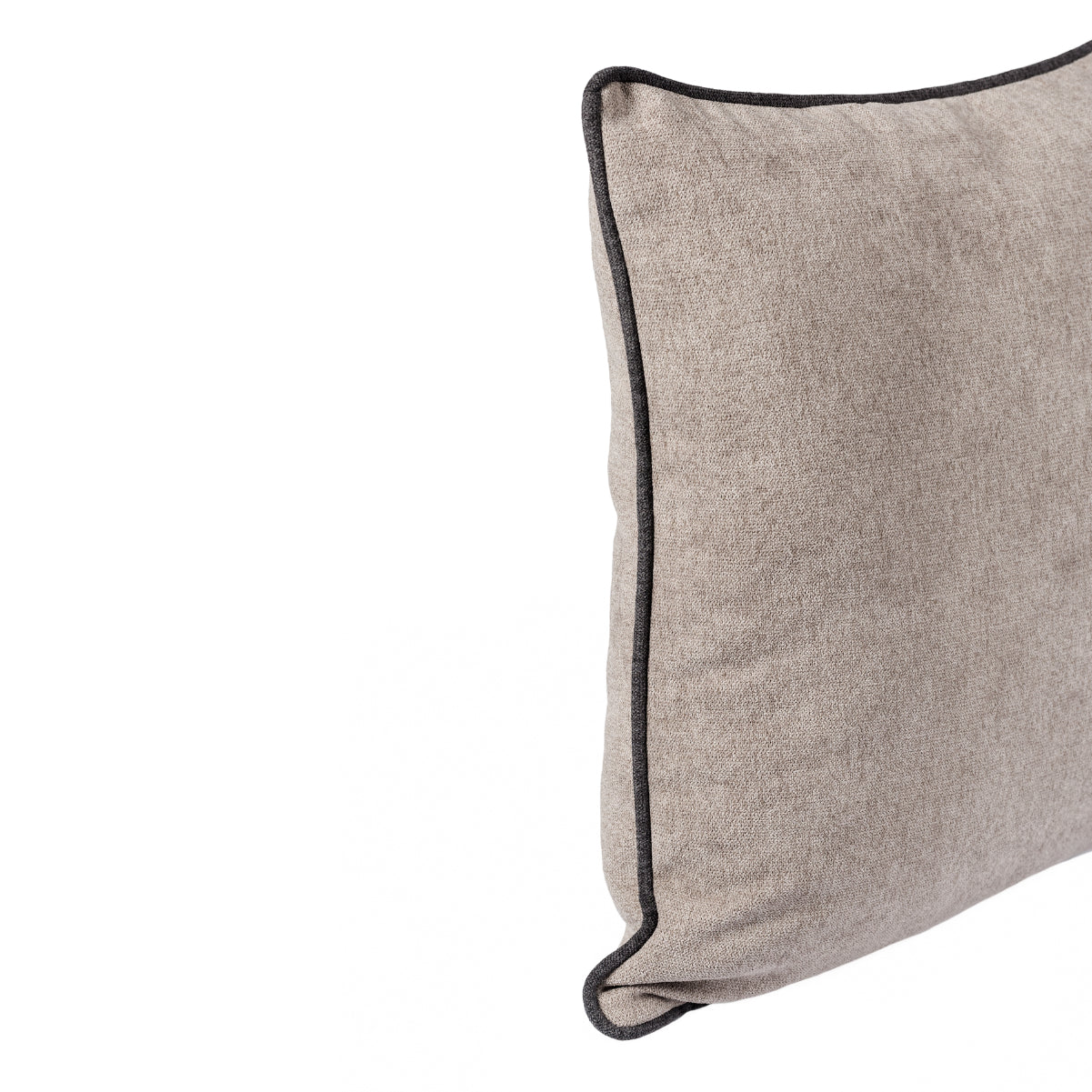 Cushion BELLUS 45x45 Velvet Beige Taupe with Black Cord