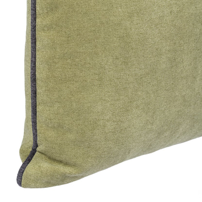 Cushion BELLUS 45x45 Velvet Moss Green with Black Cord