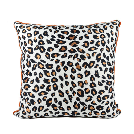Cushion DINJA 45x45 Leopard Velvet with Orange back