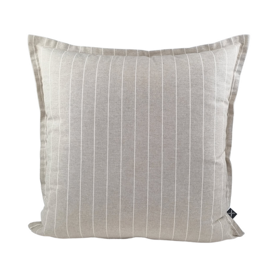 Cushion DINJA 50x50 Linen Beige with beige stripe and contour