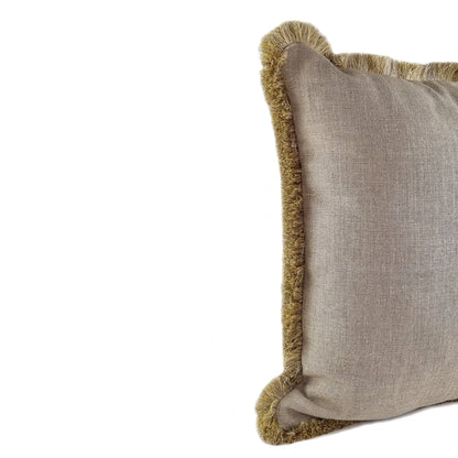 Cushion DINJA 50x50 Linen with Golden fringe
