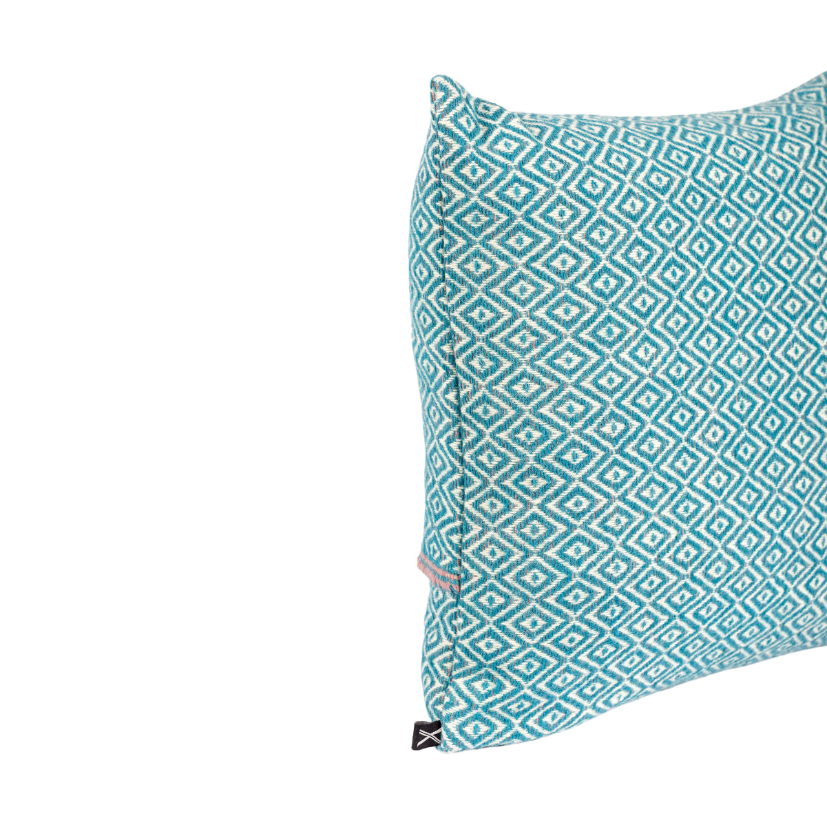 Cushion HEMMEK 45x45 Blue Wool in diamond pattern
