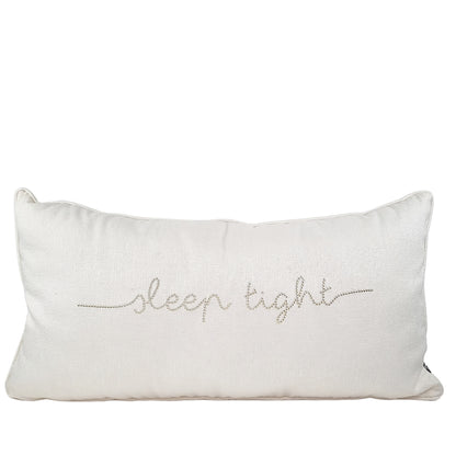 Cushion JIDDI 35x65 Linen Pearl with "Sleep Tight"
