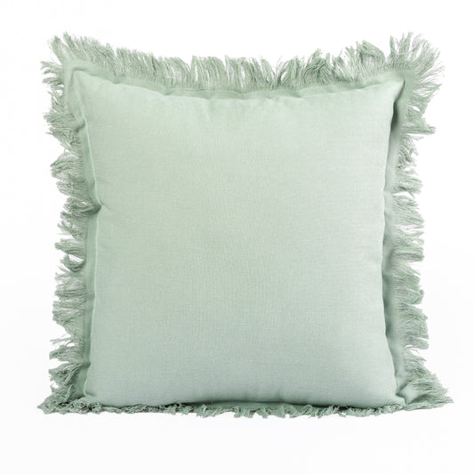 Cushion KULURI 45x45 Olive Green Cotton with Fringe