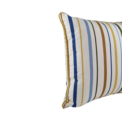 Cushion KULURI 45x45 Stripes Yellow and Blue with Yellow cord