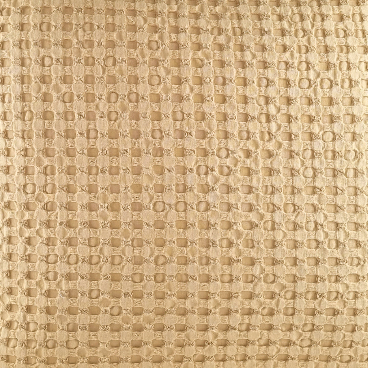 Cushion KULURI 50x50 Yellow Mustard cotton with honeycombs