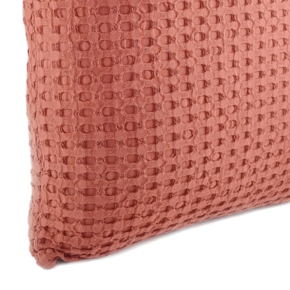 Cushion KULURI 50x50 Red Terracotta cotton with honeycombs