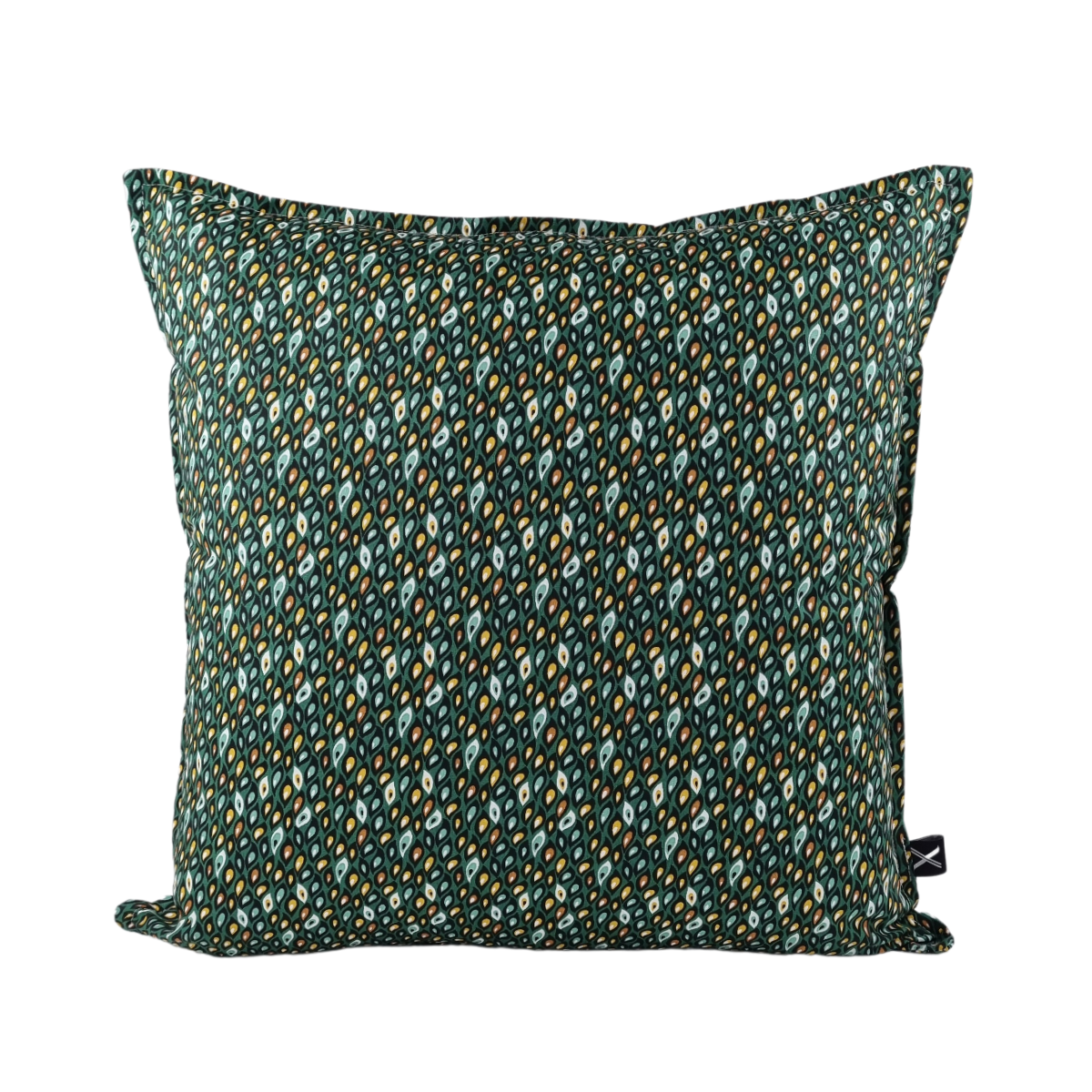 MUDELL Cushion 45x45 Cotton Dark green with colored drops